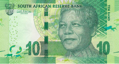 P138b South Africa 10 Rand Year 2016 (With Omron Rings)